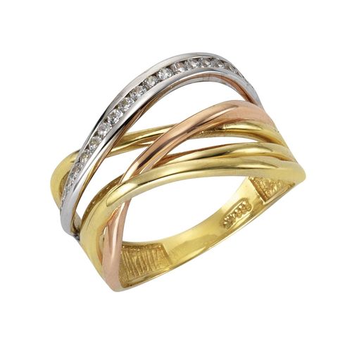 4006046245548 - Fascination by Ellen K Ring 333 Gold 3-farbig Zirkonia weiß 4006046245548 - Fascination by Ellen K Ring 333 Gold 3-farbig Zirkonia weiß