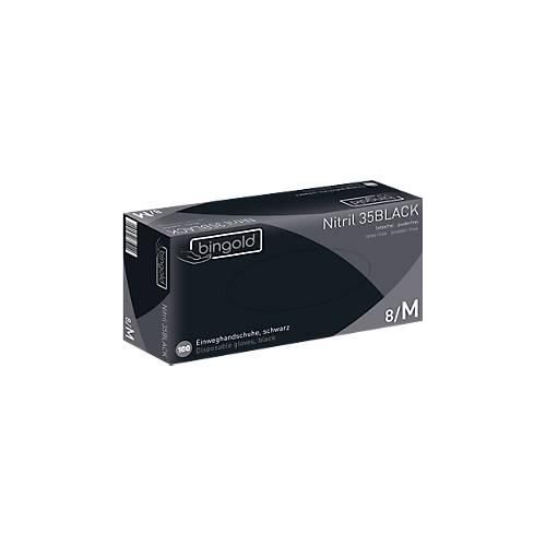 4004034635029 - Schutzhandschuhe BINGOLD Nitril 35BLACK Einweg mikrotextuierte Fingerspitzen puderfrei Nitril schwarz Größe M 100 Stück 4004034635029 - Schutzhandschuhe BINGOLD Nitril 35BLACK Einweg mikrotextuierte Fingerspitzen puderfrei Nitril schwarz Größe M 100 Stück