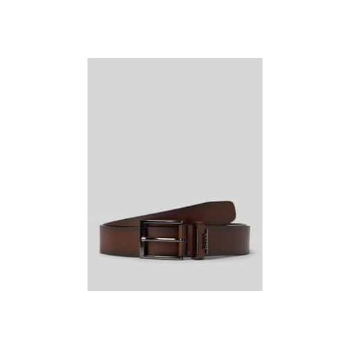 4063537540537 - Ledergürtel mit Label-Applikation aus Metall 4063537540537 - Ledergürtel mit Label-Applikation aus Metall