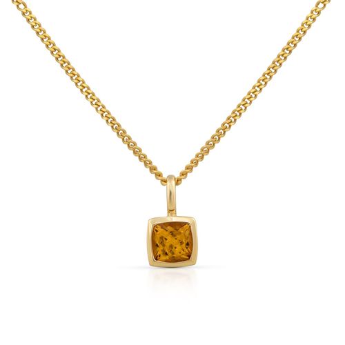 4006046347891 - Kette mit Anhänger 585 Gold Citrin 5x5mm Halsketten Gr 42 45cm Gold Länge 45 cm Breite 70 mm gelb (gelb gelb) Damen Ketten mit Anhänger 4006046347891 - Kette mit Anhänger 585 Gold Citrin 5x5mm Halsketten Gr 42 45cm Gold Länge 45 cm Breite 70 mm gelb (gelb gelb) Damen Ketten mit Anhänger
