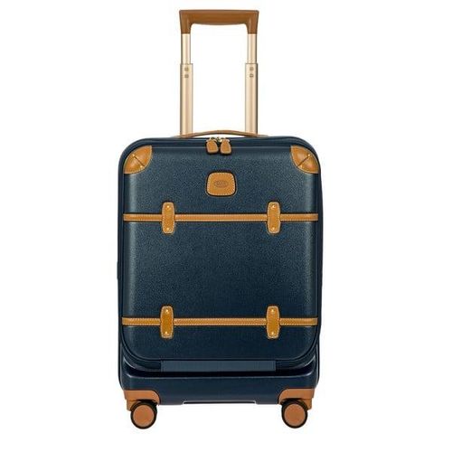 8016623112046 - Brics Bellagio 4-Rollen Kabinentrolley 55 cm Laptopfach blau-tabak