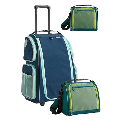 4069616112145 - Unisex Kinderkoffer Rolltrolley mit Trolleytasche und Kulturbeutel 1er Pack