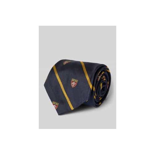 3616539548363 - Polo Crest Striped Tie Navy Gold 3616539548363 - Polo Crest Striped Tie Navy Gold