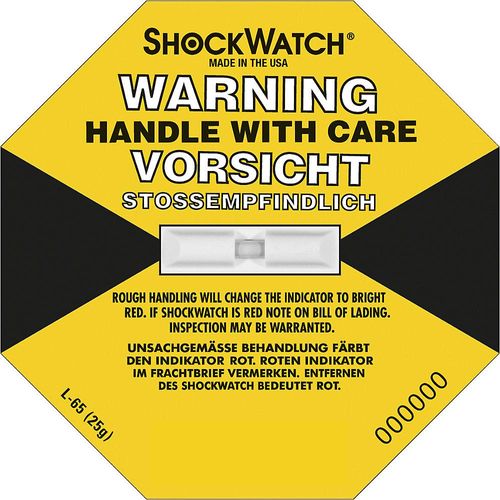 8057714368317 - Shockwatch® Präzisionsindikator inkl Label VE 10 Stk 25 g   50 ms gelb ab 20 VE kaiserkraft