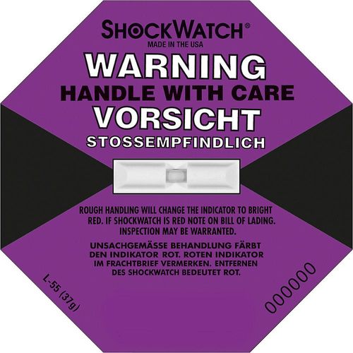 8057714368294 - Shockwatch® Präzisionsindikator inkl Label VE 10 Stk 37 g   50 ms violett ab 20 VE kaiserkraft