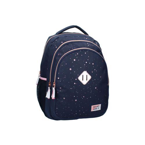 8712645317291 - Milky Kiss Rucksack – gepolstert 3 Fächer rosa Punkte