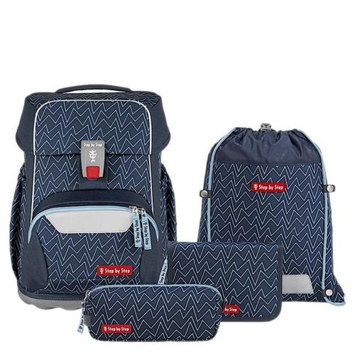 4047443527295 - BASIS Schulranzen Set 4tlg Blue Lines-Blue Lines 4047443527295 - BASIS Schulranzen Set 4tlg Blue Lines-Blue Lines
