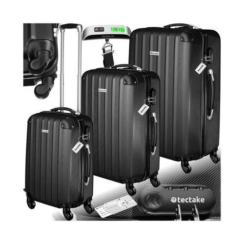 4061173255822 - tectake® 3er Kofferset 3-teilig aus robustem ABS-Kunststoff inkl Kofferwaage und -anhänger 360° drehbare abnehmbare Rollen mit Sicherheitszahlenschloss 4061173255822 - tectake® 3er Kofferset 3-teilig aus robustem ABS-Kunststoff inkl Kofferwaage und -anhänger 360° drehbare abnehmbare Rollen mit Sicherheitszahlenschloss