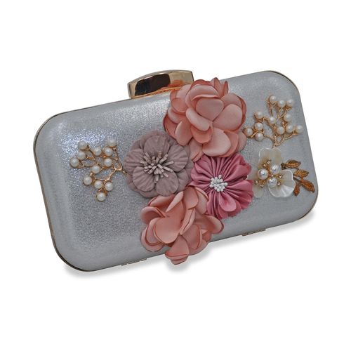 4039787011547 - Modeschmuck Abendtasche Perlen Glassteine mit Blumenzierde