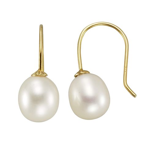 4006046018531 - Paar Ohrhaken FASCINATION BY ELLEN K Gold 333 Perle weiß 9x7mm Ohrringe Gr ONE-SIZE Gold gelb (gelb weiß) Damen Ohrhaken