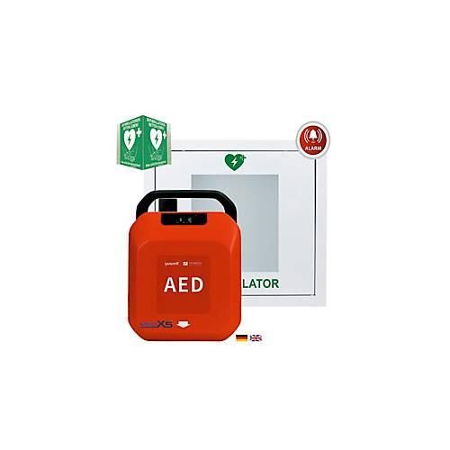 4260301057776 - Defibrillator MedX5 HeartSave YA automatische Schockabgabe Sprachausgabe DE EN IP55 Metall-Wandkasten inkl Alarm ohne HLW-Feedback-Sensor