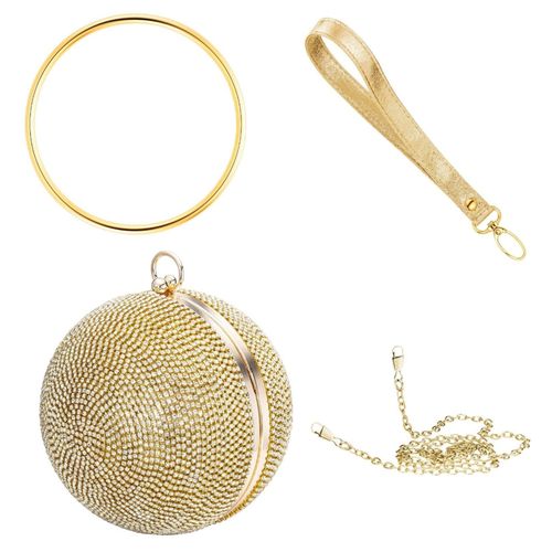 9120120095753 - Handbag Metall mit Zirkonia chmapagner