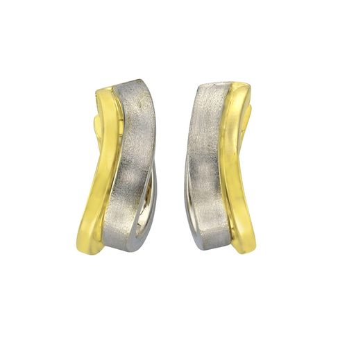 4006046184786 - Paar Creolen CELESTA 333 - 2-farbig Ohrringe Gr ONE-SIZE Gold gelb (gelb weiß) Damen Creolen
