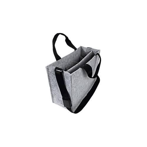 4004360769283 - Laptoptasche Desk Sharing Bag Classic M für Laptops bis 154″ 2 große und 5 kleine Fächer Tragegriffe Schultergurt Kunstfilz hellgrau