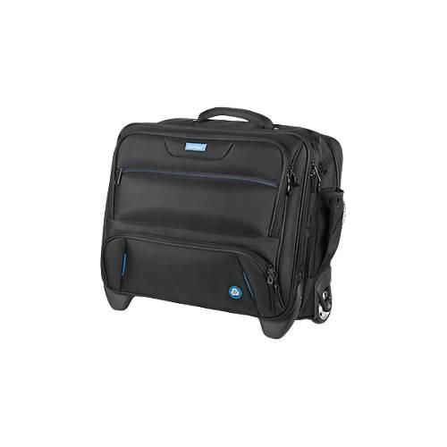 4021068462155 - Laptoptrolley Stop Ocean Plastic BORNEO RPET für 1 Notebook bis 17 Hauptfach & 3 Reißverschlussfächer Netztasche Laufrollen Recycling-PET schwarz