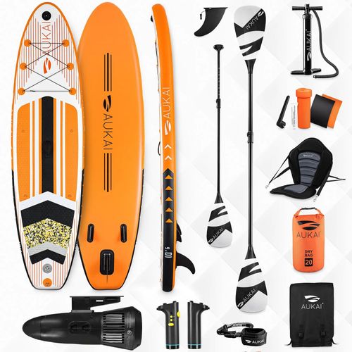 4054748045652 - Stand Up Paddle Board AUKAI Pro mit Kajak-Sitz und Motor orange
