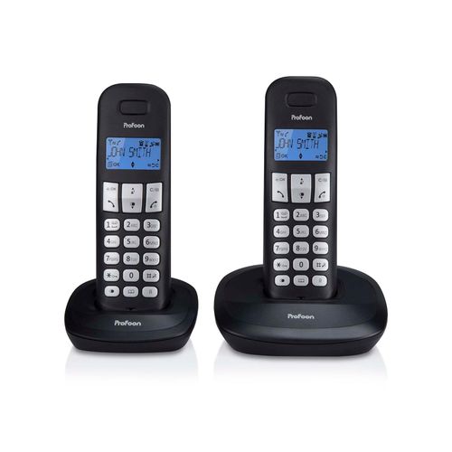 8712412675357 - Profoon PDX-1120 DECT-Telefon mit 2 Mobilteilen schwarz