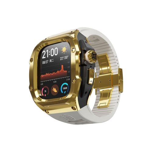 4255785151546 - Für Apple Watch Ultra 2   1 49mm Silikon Armband Metall Gehäuse Hülle