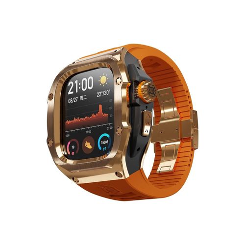 4255785151553 - Für Apple Watch Ultra 2   1 49mm Silikon Armband Metall Gehäuse Hülle